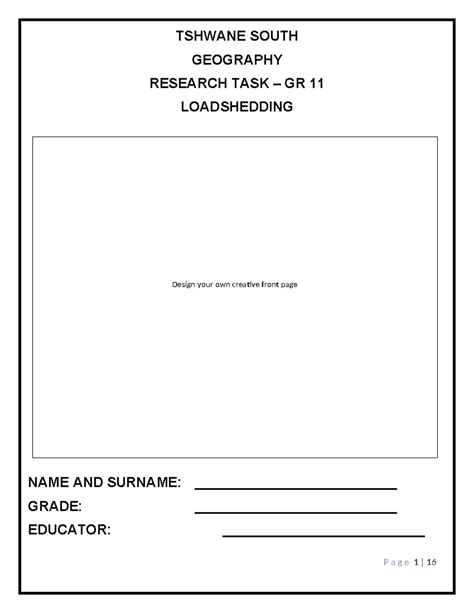 Image result for Geography Research Task for Grade 12