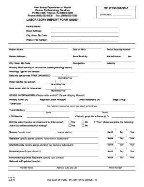 Fillable Online state nj LABORATORY REPORT FORM (09900) - State of New ...
