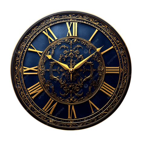 Ornate Golden Clock With Roman Numerals, Golden Clock, Roman Numerals ...