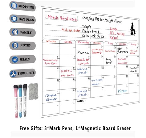 Dry Erase Calendar - A3 Magnetic Dry Erase Weekly ... – Vicedeal