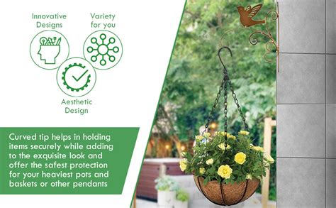 Sharpex Wall Mounted Metal Bracket for Hanging Pots, Bird Feeders ...