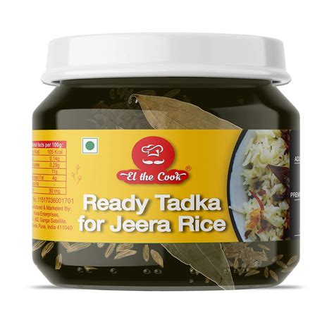 EL The Cook Jeera Rice Tadka | Ready Cow Ghee Tadka with Spices | Just ...