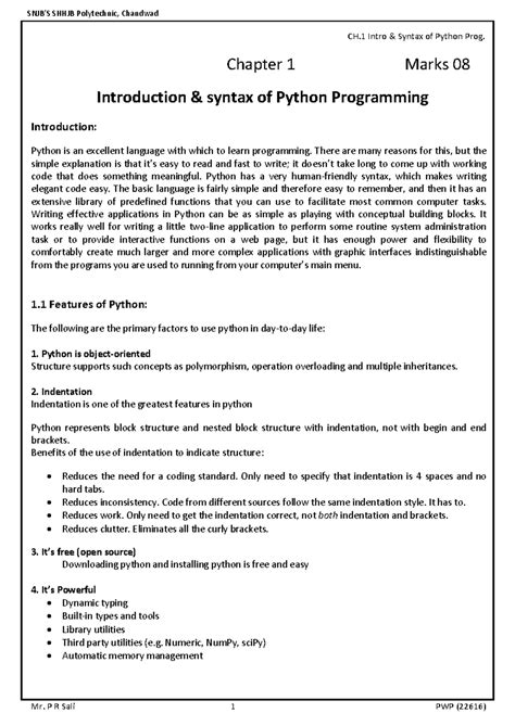 Unit1 kasbdjkfdjaskj - CH Intro & Syntax of Python Prog. Chapter 1 ...