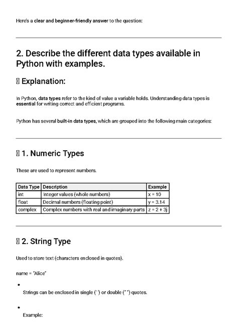 Python Program Notes: Data Types, Operators, and Math Functions - Studocu
