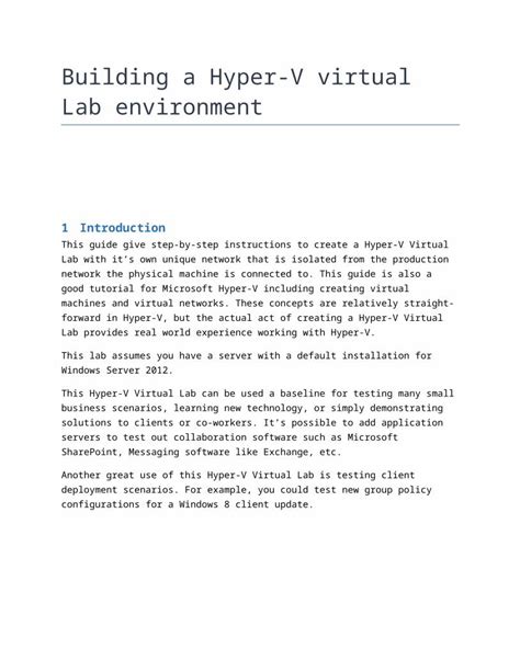 Image result for Hyper-V Lab Setup