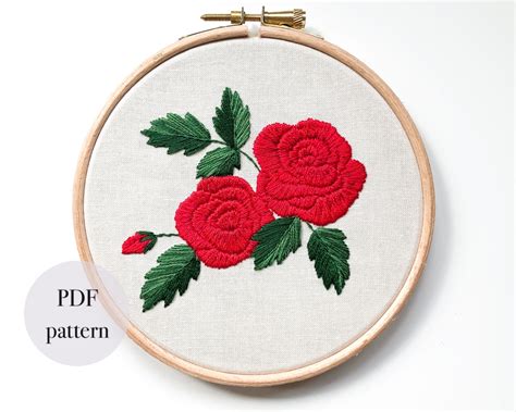 Image result for Embroidered Rose Pattern