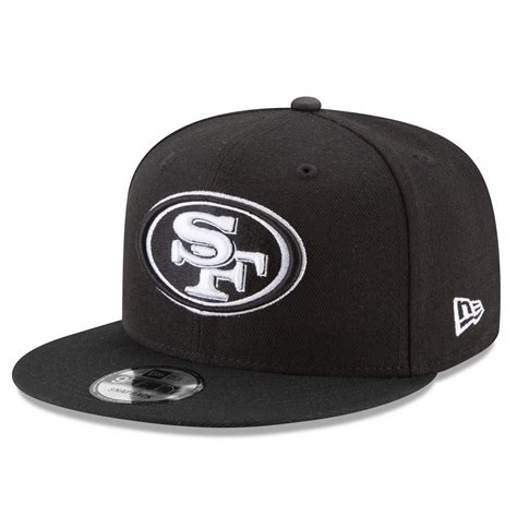 San Francisco 49ers NFL Basic Logo 9FIFTY Hat - Black - White Logo ...