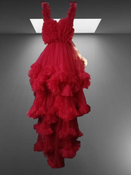 Babymoon Ruffled Front Slit Maternity Gown Dress | Red – BABYMOON