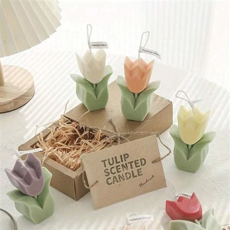 1 Tulip Candle Decoration, Tulip Shaped Aromatherapy Candle Decoration ...