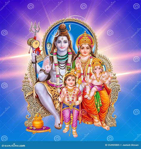 Illustration, Lord Shiva Shankar with Family HD Images Stock ...