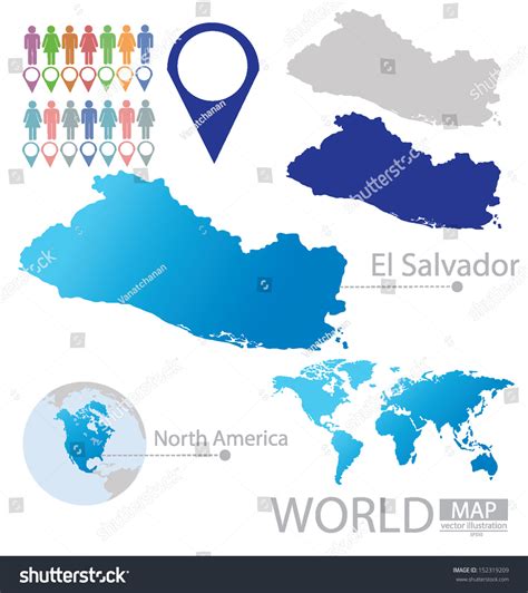 Republic El Salvador North America World: เวกเตอร์สต็อก (ปลอดค่า ...
