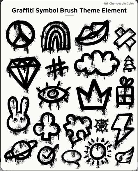 Graffiti Symbols in Black and White