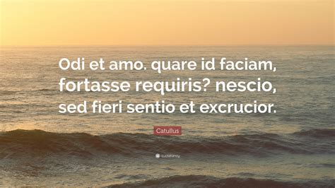 Catullus Quote: “Odi et amo. quare id faciam, fortasse requiris? nescio ...