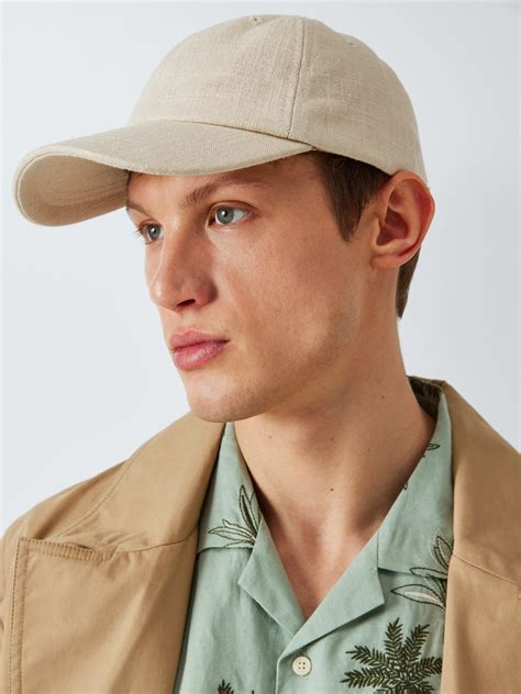 John Lewis Linen Blend Baseball Cap, Stone