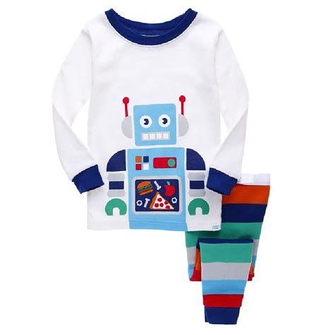 Fgnfyis Kids Pajamas Boys Children's Homewear Set Robot Pattern Boys ...