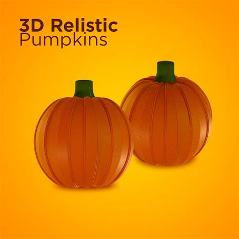 Halloween pumpkins 3d render png | Premium PSD