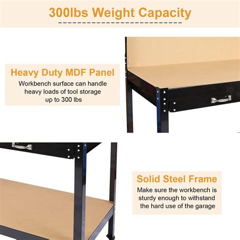 Buy Workbench, Steel Garage Workbench, Tool Storage Work Bench Workshop ...