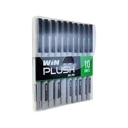 WIN Plush Ball Pens | 10 Black Ink Pens | Solid Body Type | Pens for ...