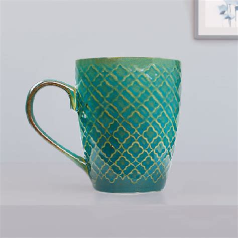 The Earth Store Absinthe Green Ceramic Mugs to Gift to Best Friend, Tea ...
