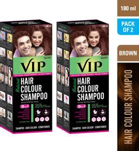VIP Hair Colour Shampoo, 180ml (Pack of 2) , Brown - Price in India ...
