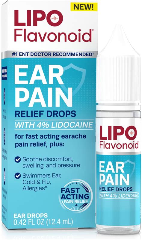 Amazon.com: Lipo-Flavonoid Fast-Acting Ear Ache Pain Relief – 4% Lidocaine Maximum Strength for ...