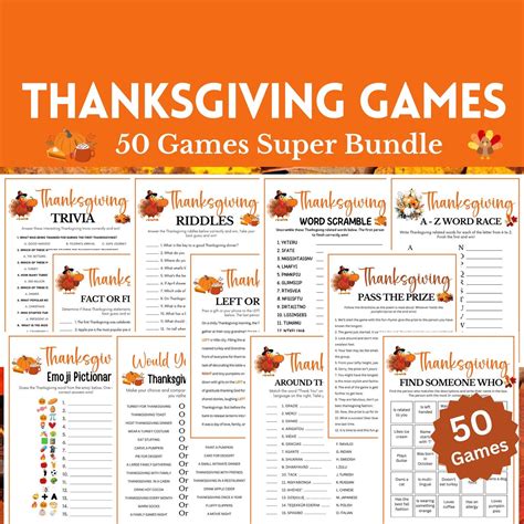 Thanksgiving games bundle 50 game super bundle thanksgiving games ...