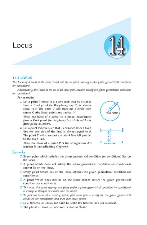 Locus Math Chapter 1: Understanding Geometric Paths and Theorems - Studocu