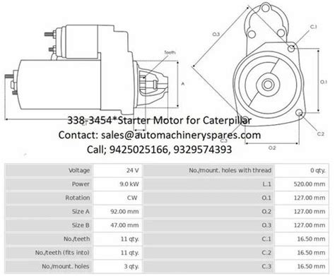 Starters, Alternators, Electrical Parts - 338-3454 Starting Motor GP ...