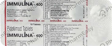 Immulina 400 MG Tablet (10): Uses, Side Effects, Price & Dosage | PharmEasy