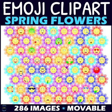 Spring Flower Emoji Clipart - Emotions | Made By Teachers