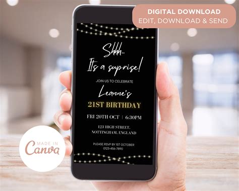 Plantilla de invitación digital para fiesta de cumpleaños - Etsy España