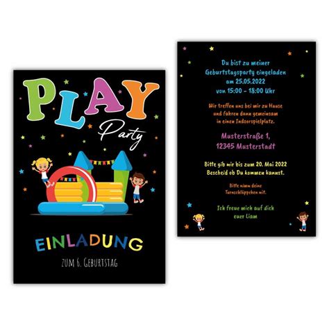 Einladung Kindergeburtstag Indoorspielplatz Text