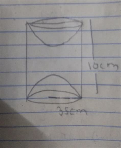 35)A wooden article was made by scooping out a hemisphere from each end ...