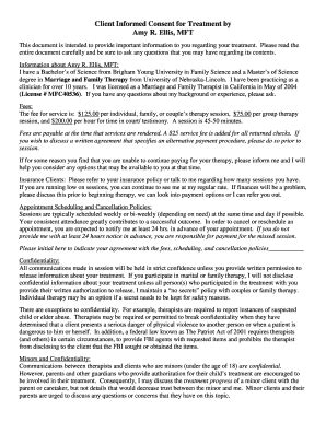 Fillable Online Client Informed Consent for Treatment by Amy R. Ellis ...