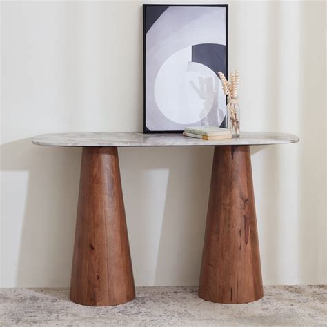 Buy Wells Marble Top Console Table - White from Home Centre at just INR ...