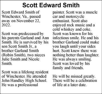 Scott Edward Smith | Obituaries | winchesterstar.com