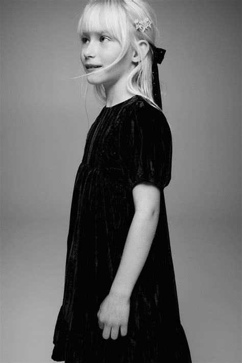 Crushed-velvet dress - Black - Kids | H&M IN