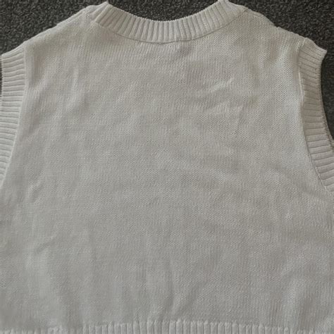 White sweater vest Stradivarius bought from asos... - Depop