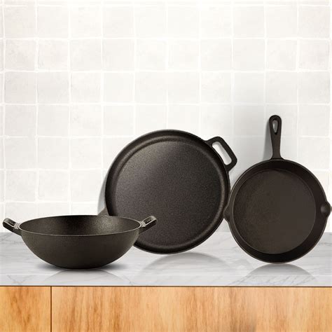 Crownstone Combo : Kadhai 10" + Tawa With Two Loops 12" + Fry Pan 10"