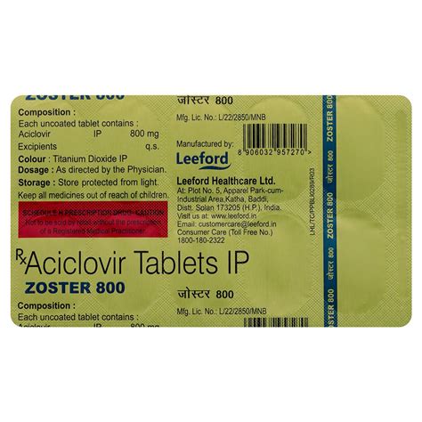 Zoster 800 Tablet | Uses, Side Effects, Price | Apollo Pharmacy