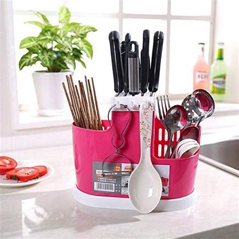 Buy Rixim Kitchen Knife & Cutlery Flatware Holder Rack with Removable ...