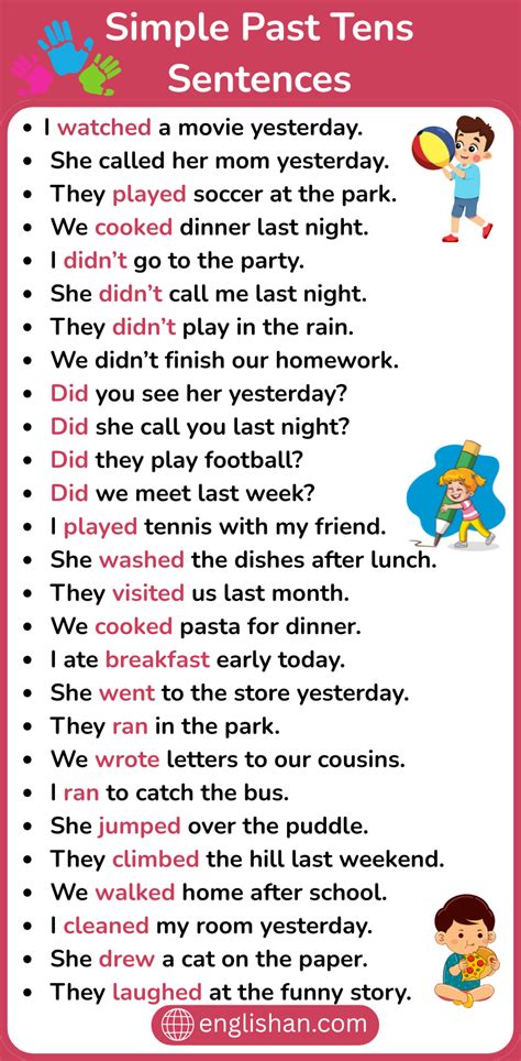 Image result for Past Simple Examples