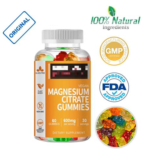 Magnesium Citrate Gummies Promotes Healthy Muscle Cramp, Improve Nervous System, Help Relax ...