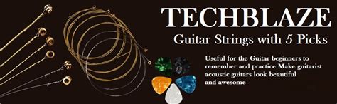 Acoustic Guitar Strings Set of 6 Stainless Steel Guitar Strings Full ...