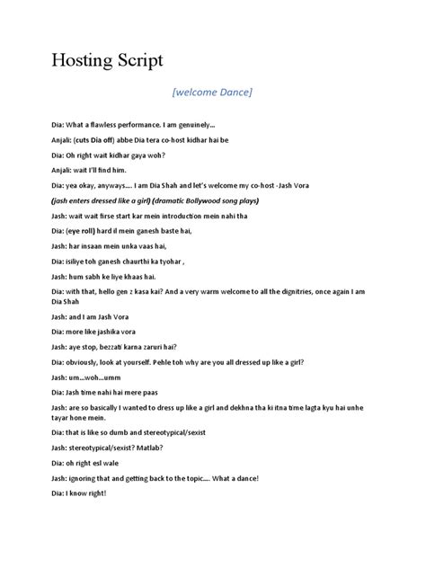 Image result for Host Script Sample Free Download