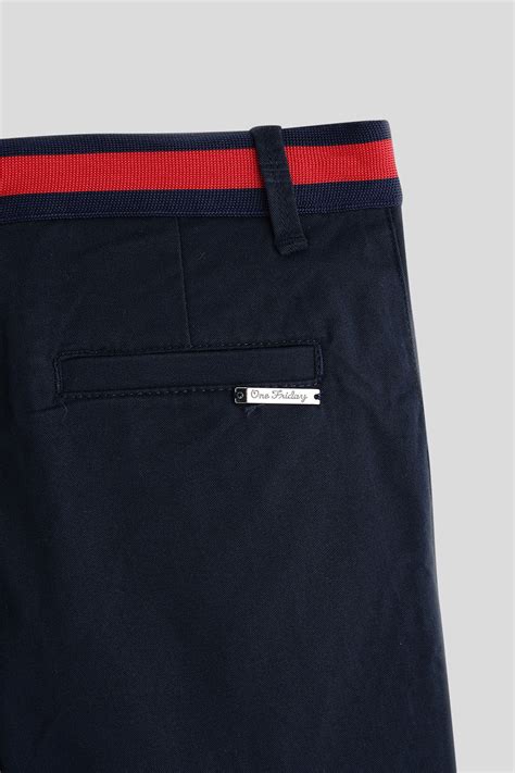 Boys Navy Blue Solid Trousers – One Friday