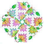 Daily rangoli designs-Simple, Easy, Colorful