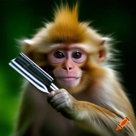 Monkey holding a grenade on Craiyon