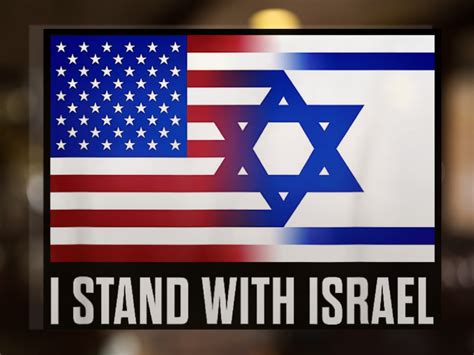 Israel America Bumper Stickers 5.5-inch by 4.2-inch Rectangle Decal ...