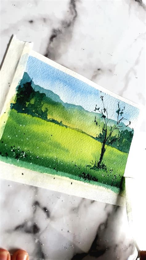 Image result for Watercolor Fall Landscape Tutorial